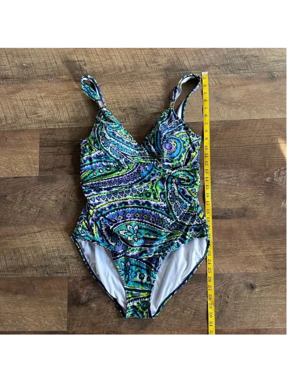 Women's Lauren Ralph Lauren Swimsuit Size 14 Blue Green Paisley Summer